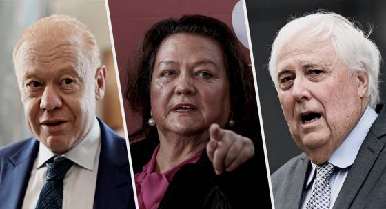 Anthony Pratt, Gina Rinehart and Clive Palmer (Images: AAP/Private Media)