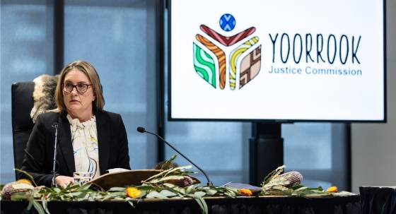 Victorian Premier Jacinta Allan at the Yoorrook Justice Commission (Image: AAP/Diego Fedele)