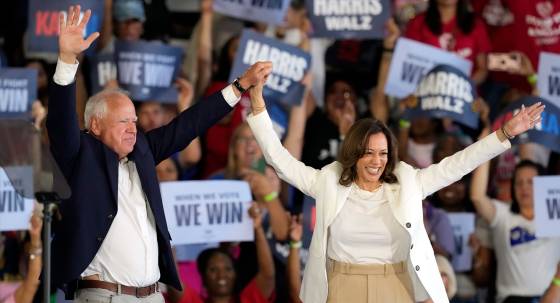 Tim Walz and Kamala Harris (Image: AP/Carlos Osorio)