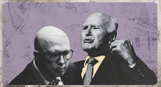 Peter Dutton and John Howard (Image: AAP/Private Media/Zennie)