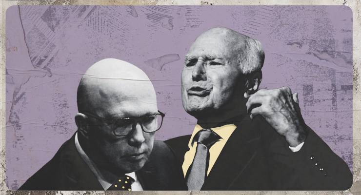 Peter Dutton and John Howard (Image: AAP/Private Media/Zennie)