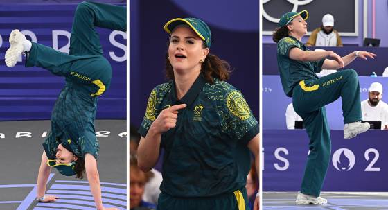 Rachael Gunn, aka 'Raygun', breakdancing at the 2024 Paris Olympics (Images: AAP)
